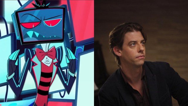 Collage of Christian Borle and Vox From Hazbin Hotel