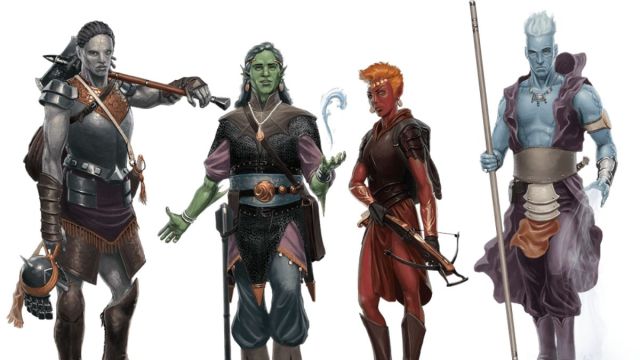 Depiction of an various Genasi in DND.