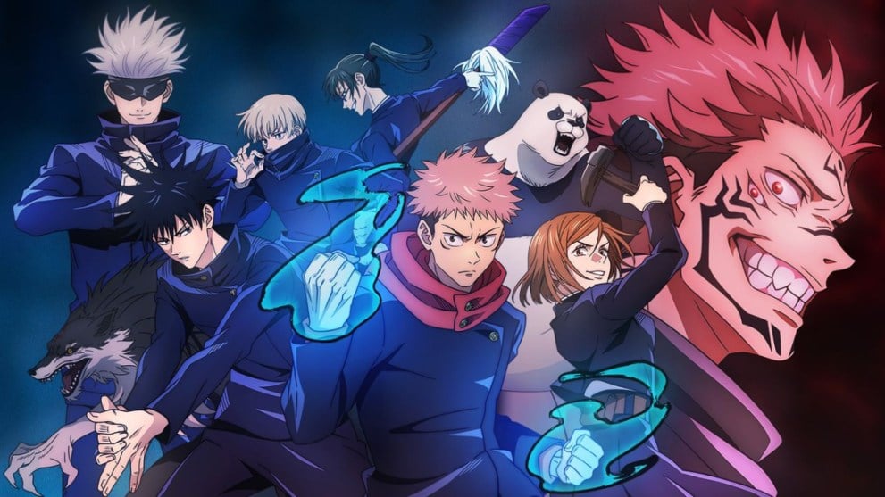 Main Characters Posing in Jujutsu Kaisen Cursed Clash Anime Game Key Art