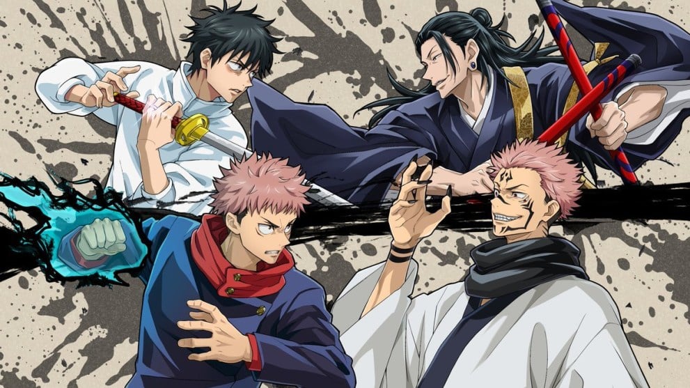 Yuji and Yuta Clashing With Geto and Sukuna in Jujutsu Kaisen Cursed Clash Promo Art