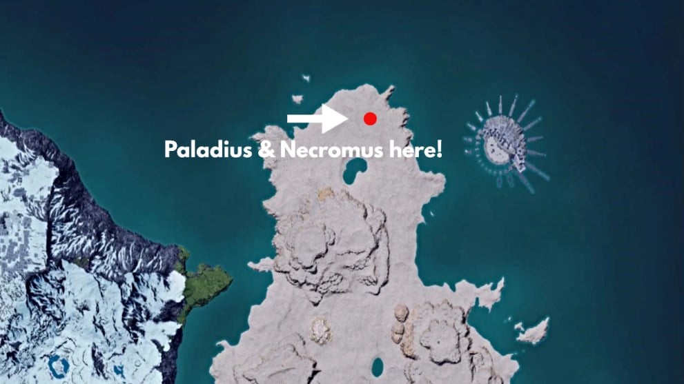 Palworld where are Paladius and Necromus located?