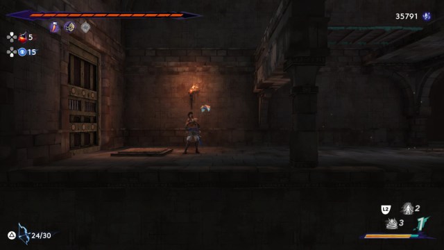 Sargon Next to Pressure Plate Door in Prince of Persia Lost Crown