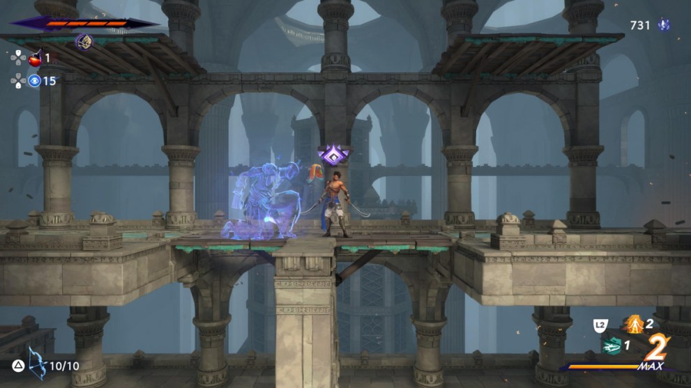 Jailer Kneeling in Different Dimension in Prince of Persia The Lost Crown