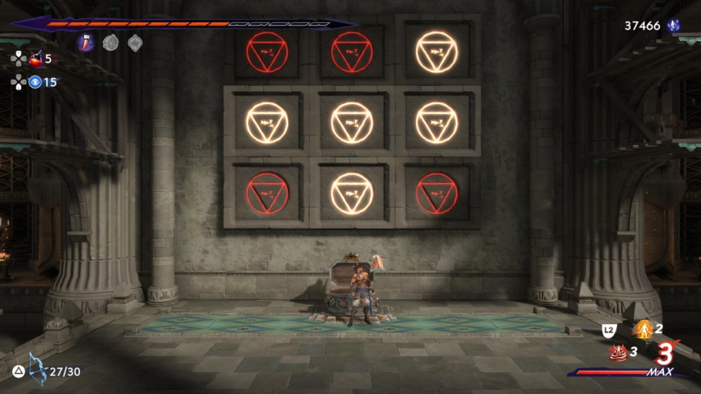 Sargon Below Red Block Puzzle in Prince of Persia The Lost Crown