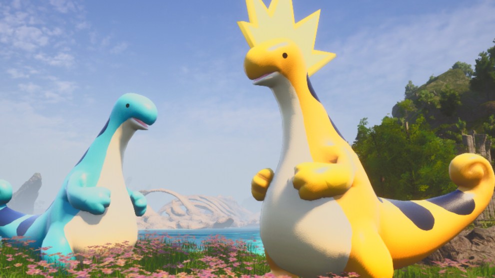 Relaxaurus Lux and Relaxaurus in Palworld
