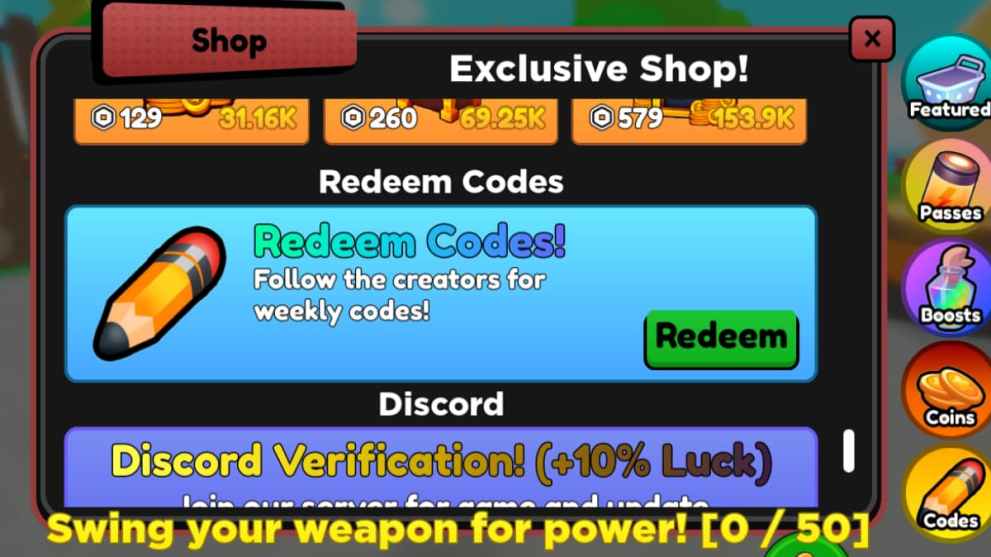 Roblox Anime Frenzy Simulator Codes Screen