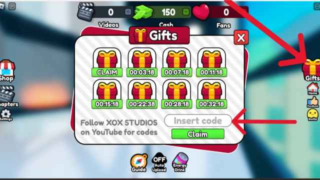 Roblox Become a Famous Influencer Codes Screen