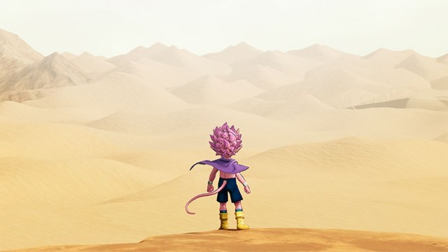 Main Character Staring Out at Desert in Sand Land Anime Game Key Art