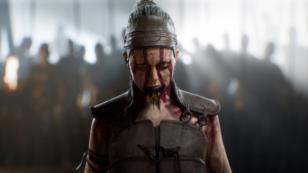 Senua Staring at Camera with Black Goo Dripping From Mouth in Senua's Saga: Hellblade 2