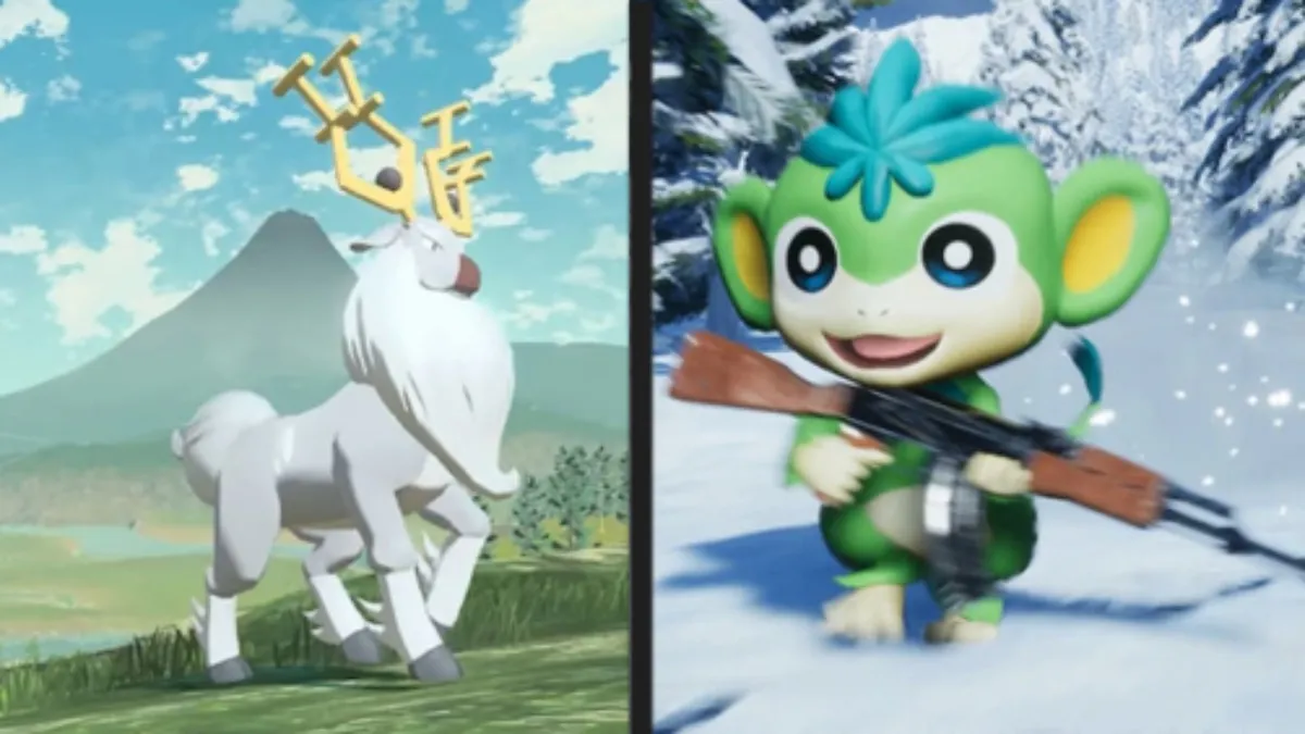 Tanzee and Wyrdeer from Palworld and Pokemon Legends Arceus