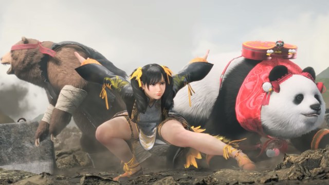 Xiaoyu, Panda, and Kuma Posing Together in Tekken 8