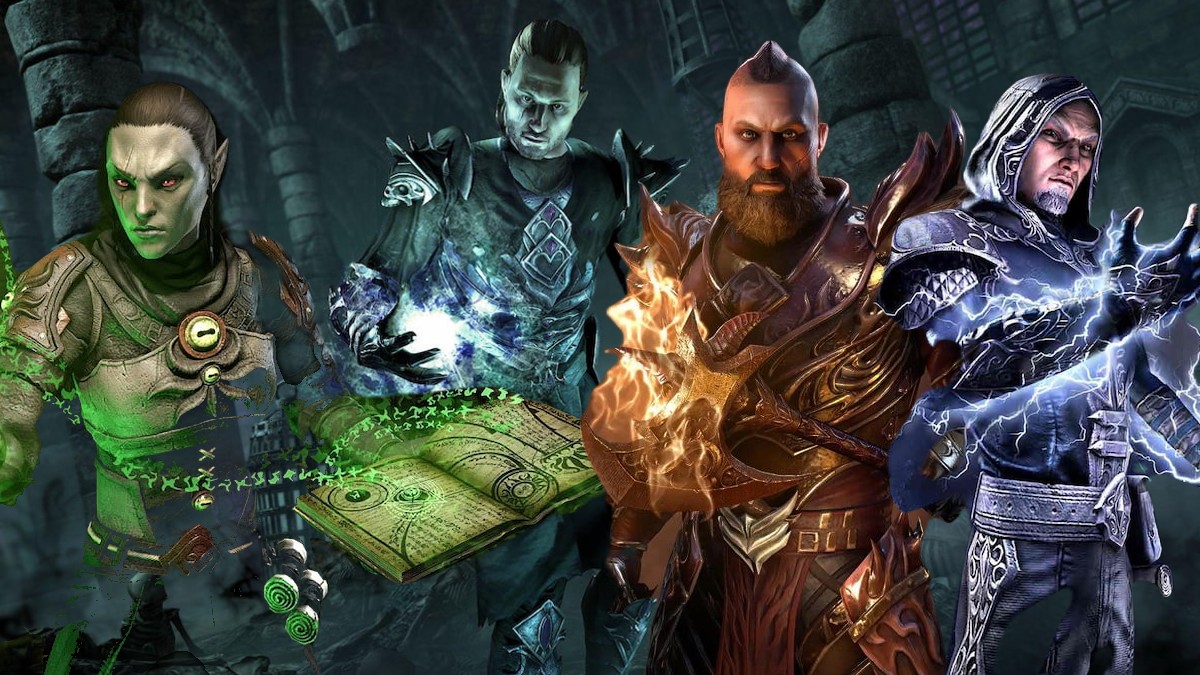 Four different classes from The Elder Scrolls Online