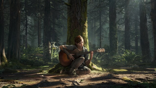 Ellie Playing Guitar in The Last of Us 2 Key Art