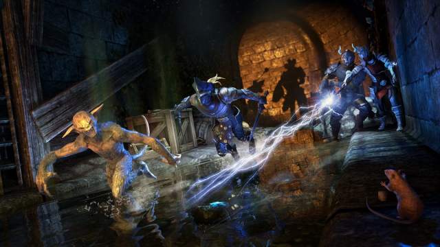 Players fighting scamps underneath the Imperial City