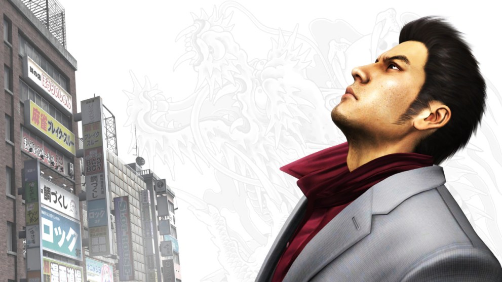 Yakuza 3 Key Art of Kiryu Looking up at Sky