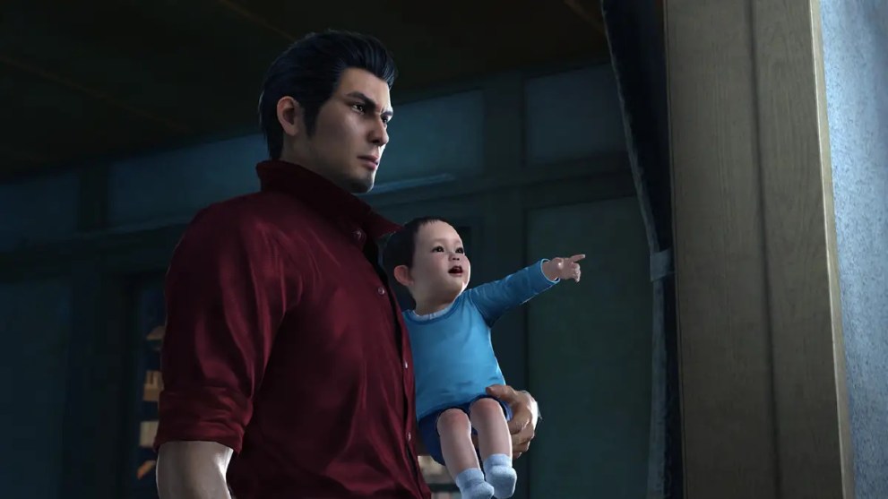 Kiryu Holding Haruto in Yakuza 6