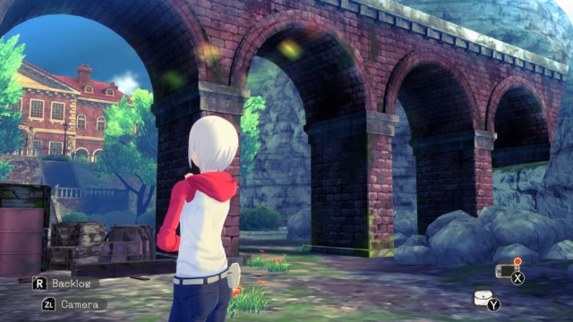 The player character walking under a bridge in Another Code: Recollection