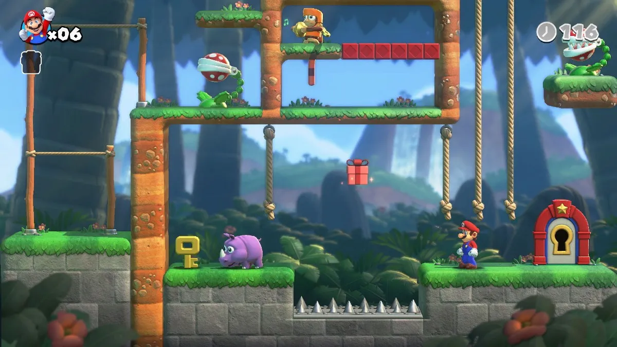 Gameplay from Mario vs. Donkey Kong