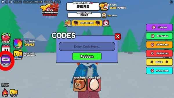 How to redeem codes in Don't Move.