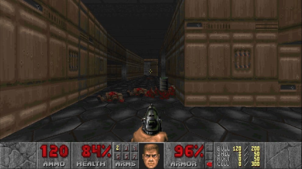 doom 1993 hallway combat