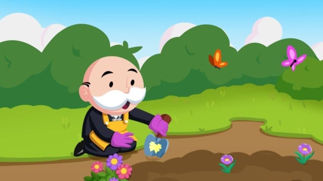 The Monopoly man doing some gardening.