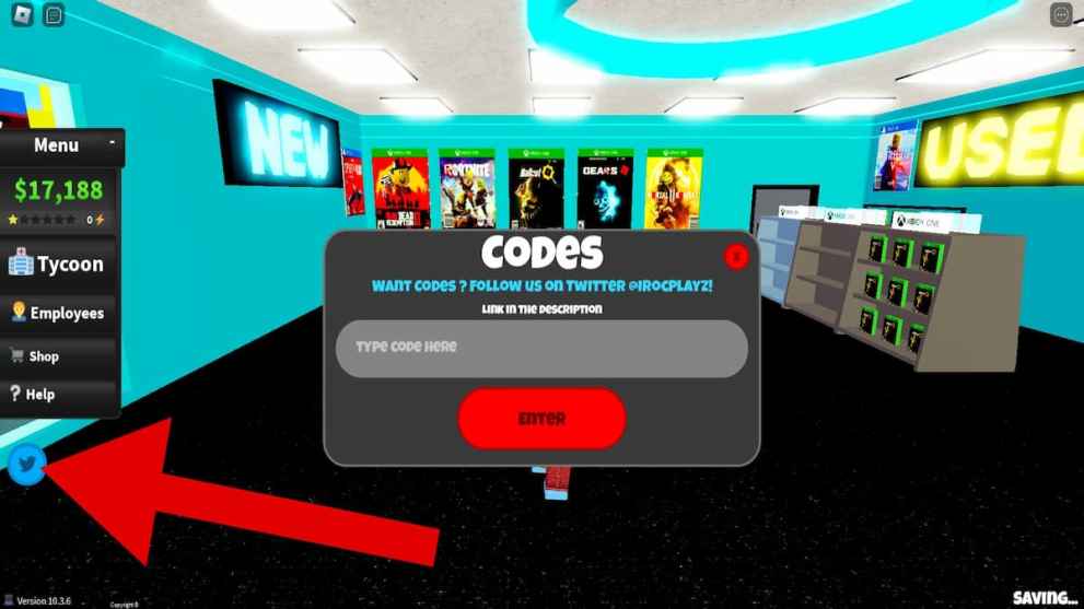 How to redeem codes in Game Store Tycoon
