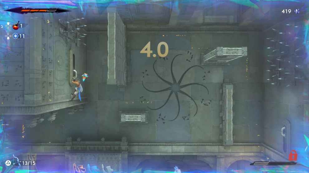 Reaching the second handle in Sacred Archives puzzle
