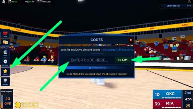 How to redeem codes in Basketball Legends