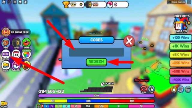 How to redeem codes in Bike Race Clicker