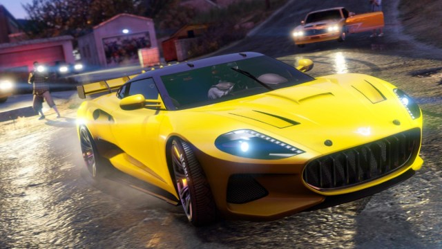 A car about to race in GTA Online.