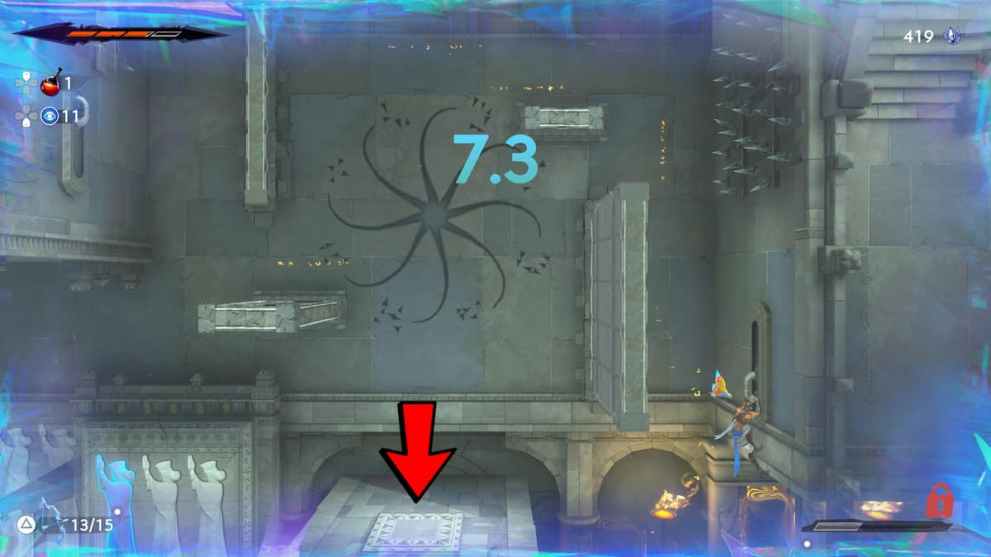 Jumping on handle and platform in The Lost Crown Sacred Archives puzzle