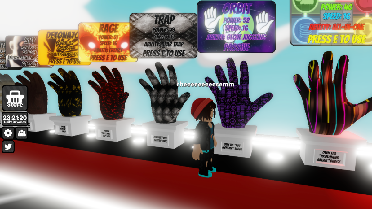 orbit glove roblox slap battles lobby