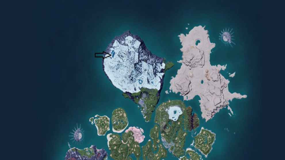Location of Legendary Pal Frostallion in Palworld.