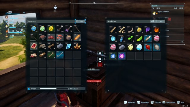 palworld sorting inventory chests