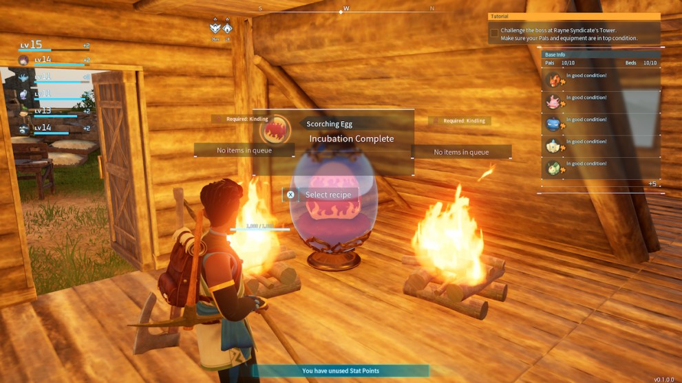 palworld egg incubator campfire heating