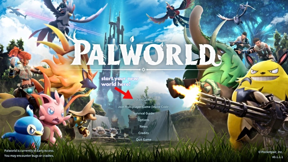 Palworld how to start a new world in the game