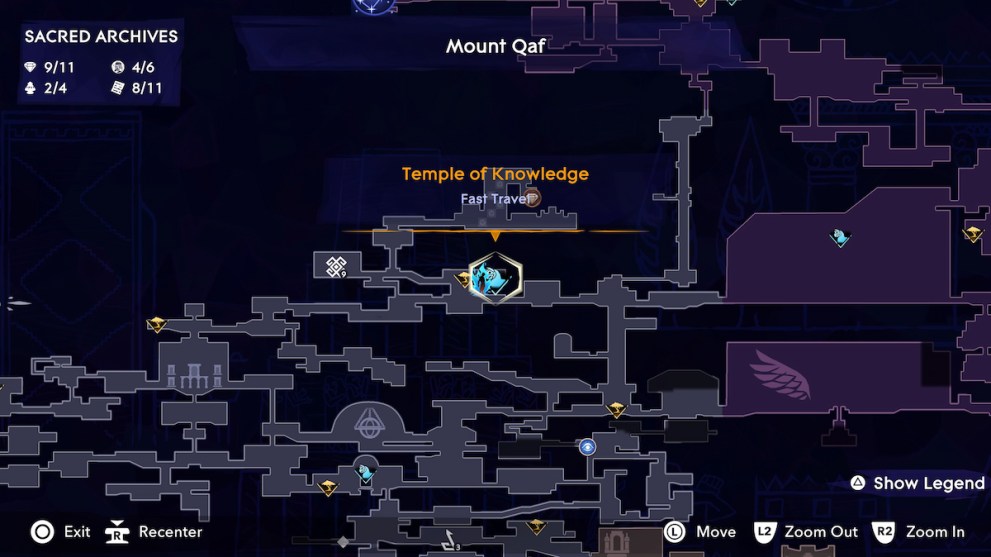 map of temple of knowledge fast travel
