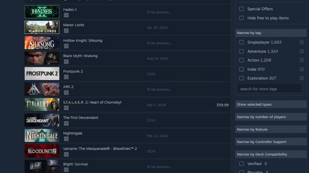 Steam Top Wishlist