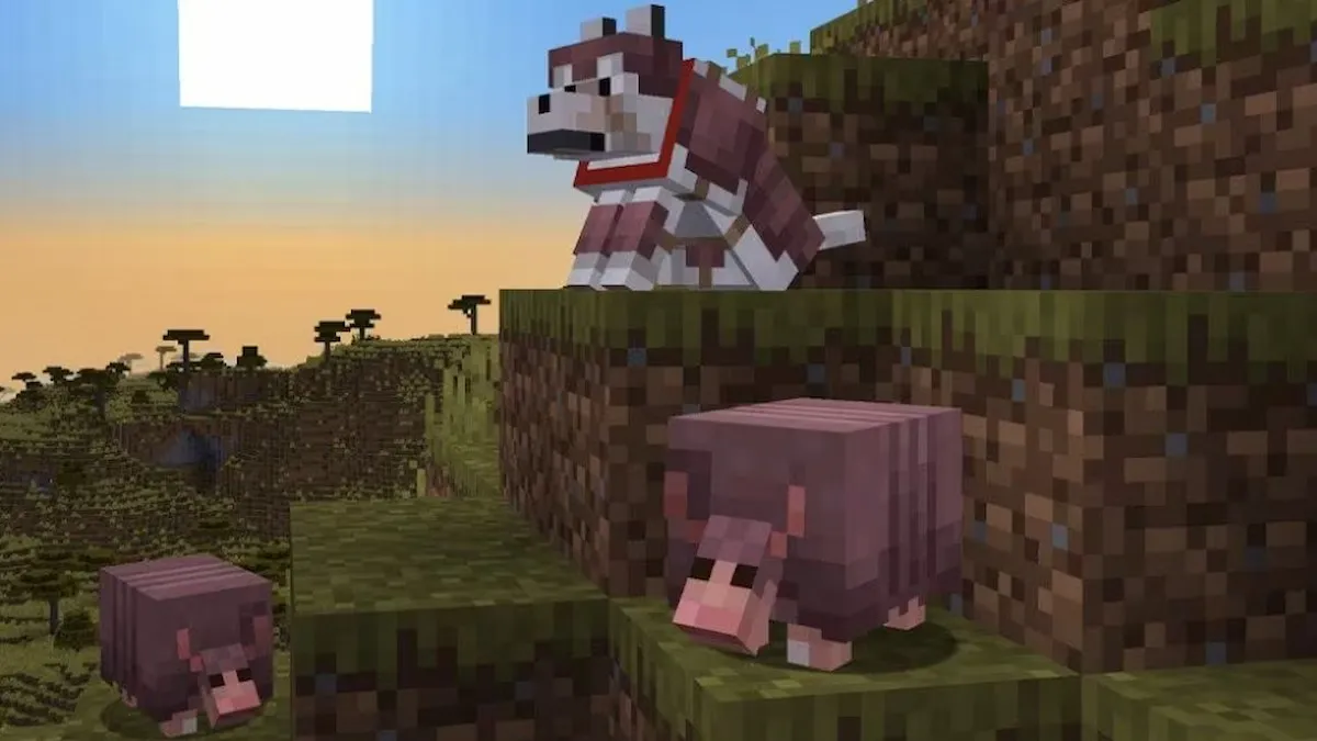 Armadillo and Wolf Armor in Minecraft