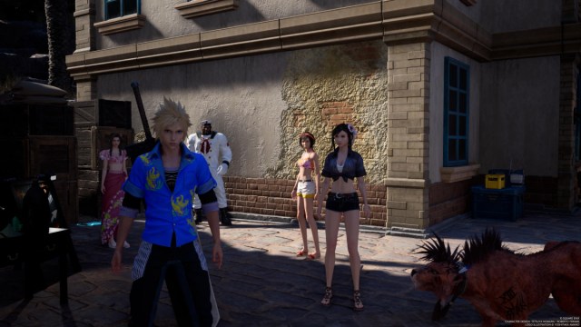 Party Posing in Beach Clothes and Outfits in Final Fantasy VII Rebirth