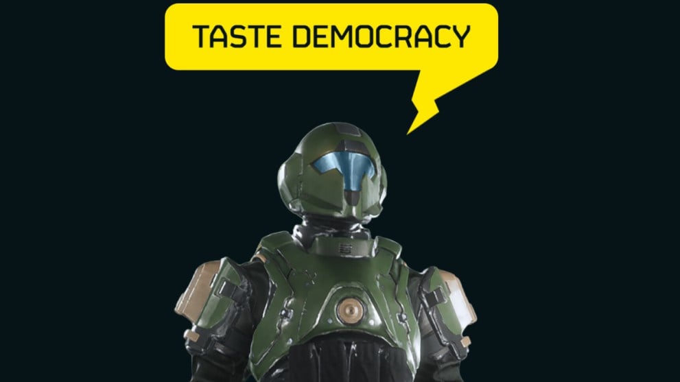 Helldivers 2 Soldier Saying Taste Democracy