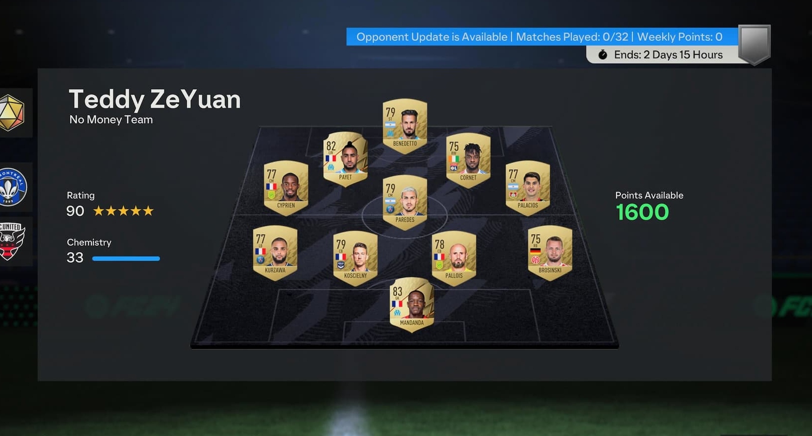 a cropped version of the EA FC 24 squad screen in squad battles