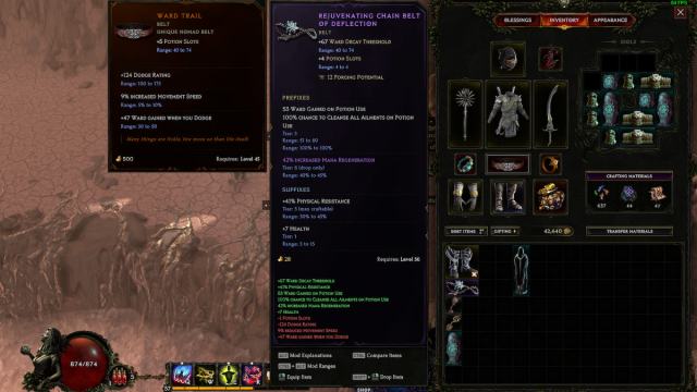 Rare gear with stats in Last Epoch