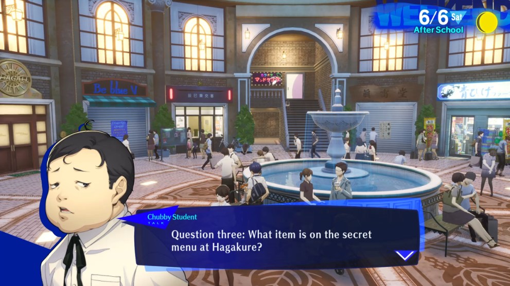 How to Pass Chubby Student Gourmet Quiz in Persona 3 Reload