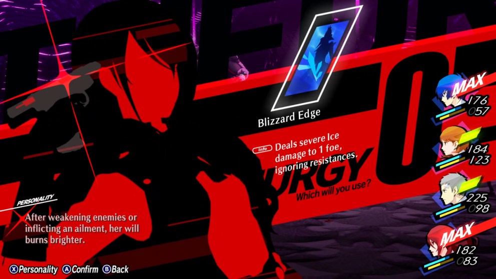 The Blizzard Edge Theurgy ability in Persona 3 Reload.