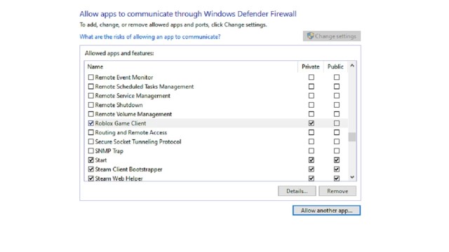 allowing roblox into firewall and anti-virus