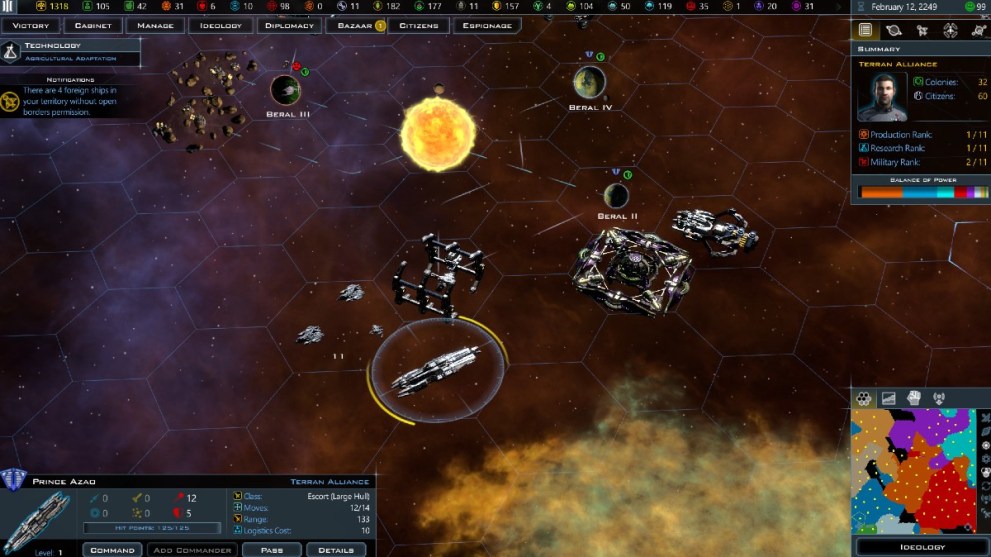 A battle in progress in Galactic Civilizations III.