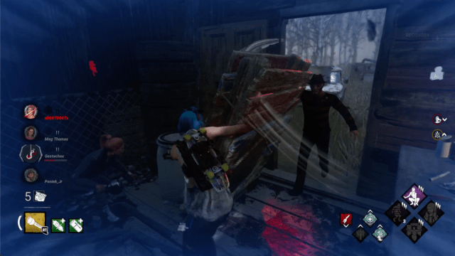 Freddy about to attack two survivors