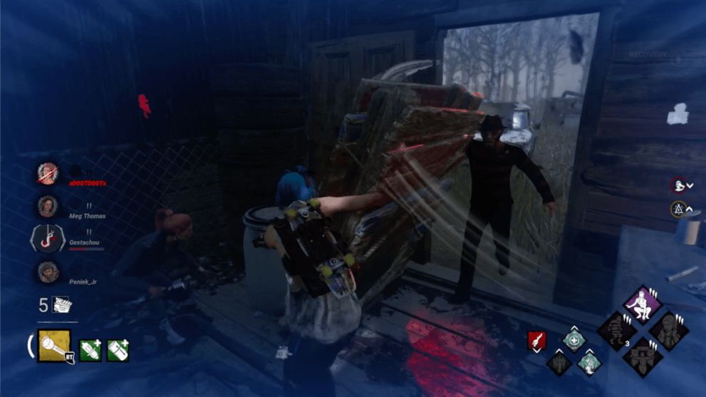 Freddy about to attack two survivors