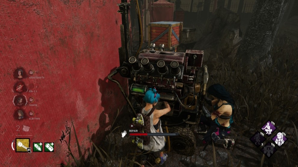 Two players fixing a generator